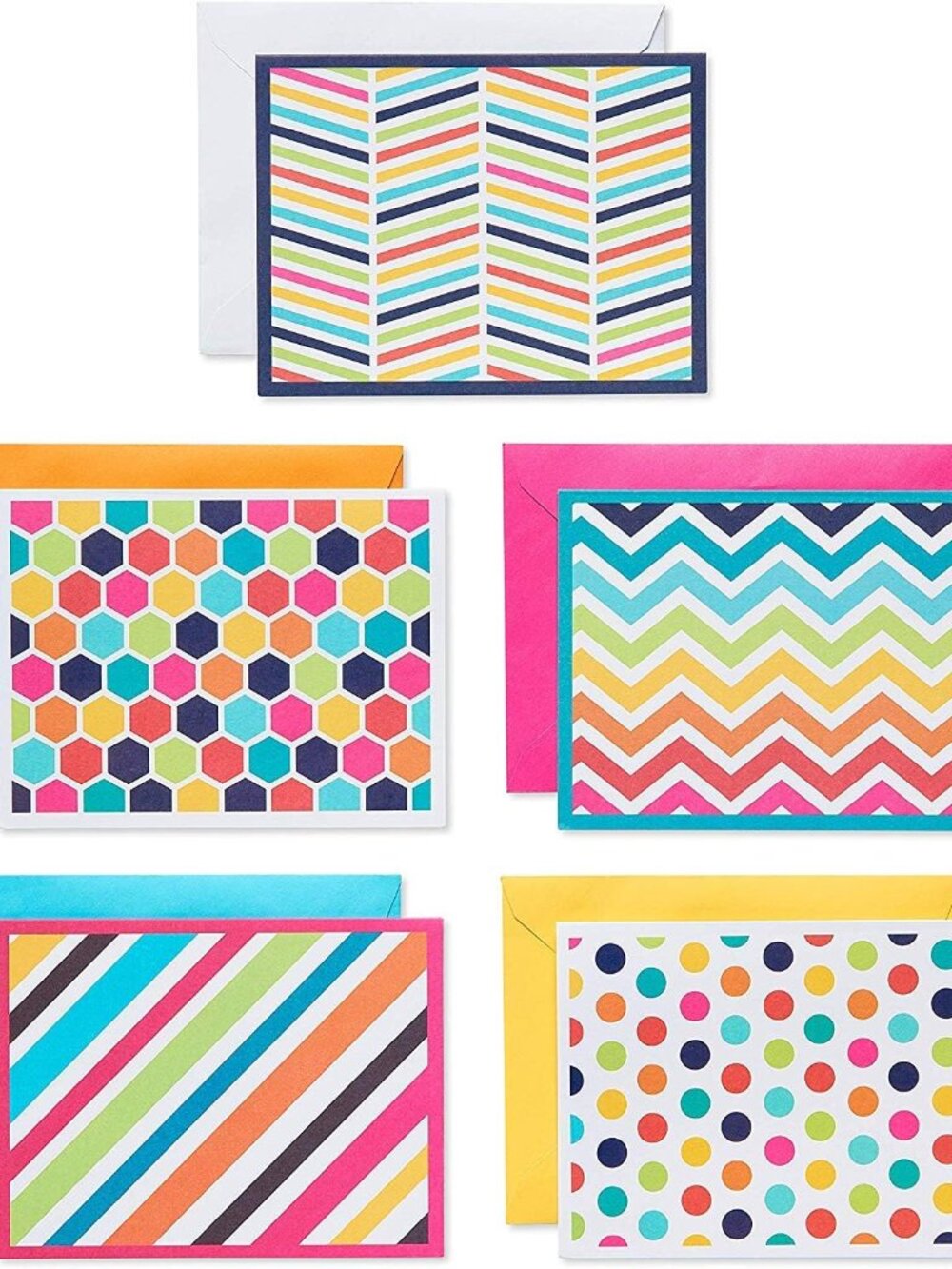 30-Count All-Occasion Blank Notecard Pack, Bright Pattern Assortment